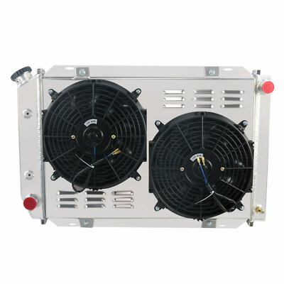 4Rows Radiator Shroud+Fan Fit 1979-1993 Ford Mustang Mercury Cougar GT SVT AT MT