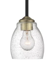 Minka Lavery Winsley 1 Light Mini Pendant, Coal/Stained Brass - 2430-878