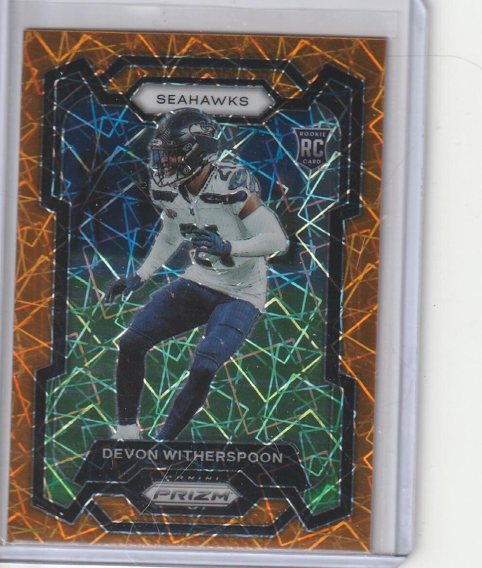 2023 Panini Prizm Prizms Orange Lazer #389 Devon Witherspoon Seahawks