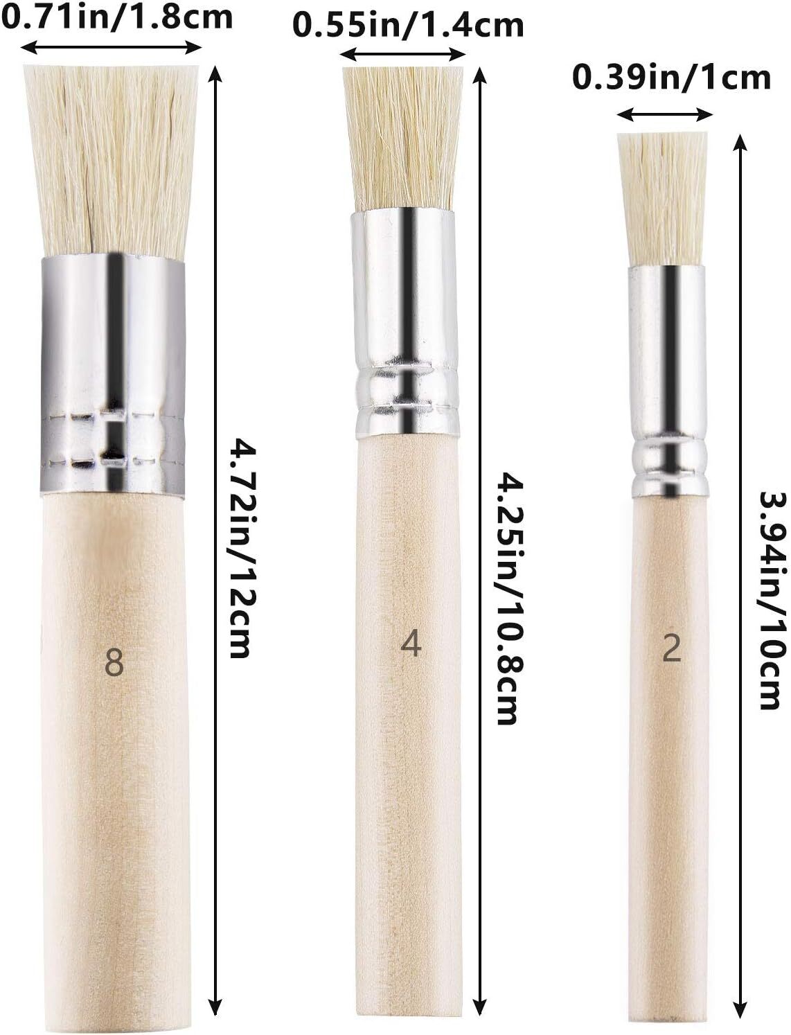 6Pcs Wooden Stencil Brushes, Natural Bristle Stencil Brushes for Acrylic Pain...