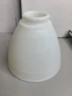 Vintage Milk White Waffle Heavy Glass Torchiere Lamp Shade