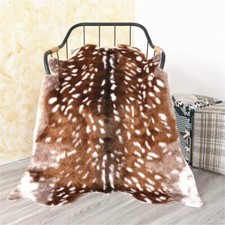 Sika Deer Print Area Rugs Faux Fur Sofa Chair Mat Bedside Carpet Decor 105x90cm