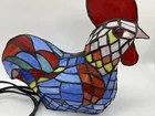 Vintage Tiffany Style Stained Glass Chicken Table Lamp Light
