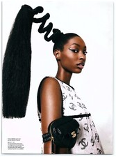Model Makala Johnson Chanel Dress Arm Purse Tall Hair magazine CLIPPING photo
