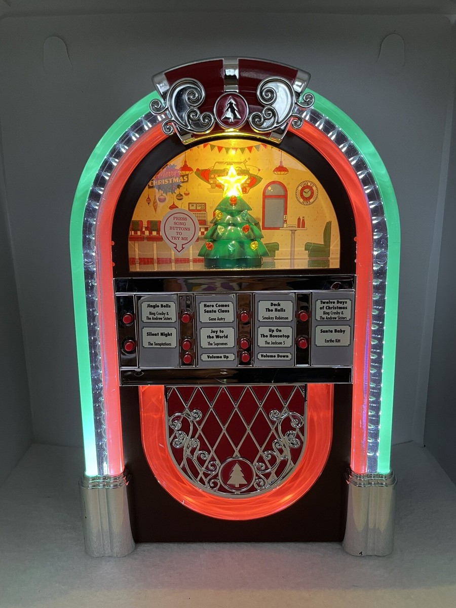 Mr. Christmas Retro Illuminated Holiday Jukebox Plays 8 Classic