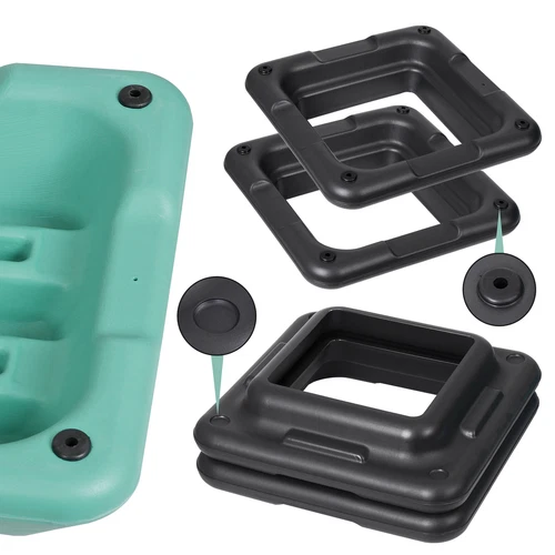 Adjustable Aerobic Step Platform Non-slip with 4 Risers Home Gym Grey/Green - Picture 19 of 21