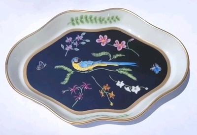 Lynn Chase JAGUAR JUNGLE Trinket Dish Bird Black Gold  display picture 1