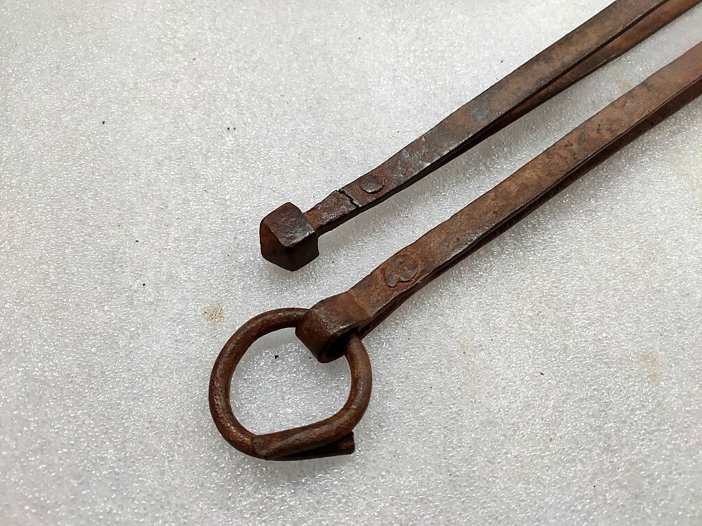 Antique Iron Tong Old Iron Hand Forged Tantric Tong Chimta 2