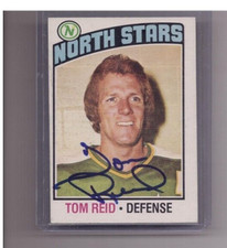 TOM REID SIGNED 1976-77 O-PEE-CHEE OPC HOCKEY CARD #123 TTM AUTOGRAPH AUTO