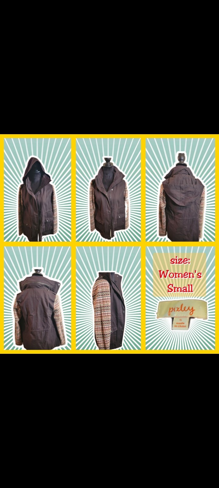 Light Brown Pixley Jacket Mixed Pattern  Size: Sm… - image 6