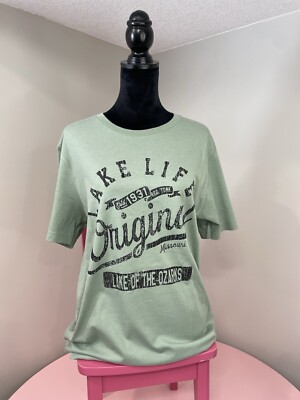 Lake Of The Ozarks Lake Life Womens Tshirt Sage Green Small Missouri