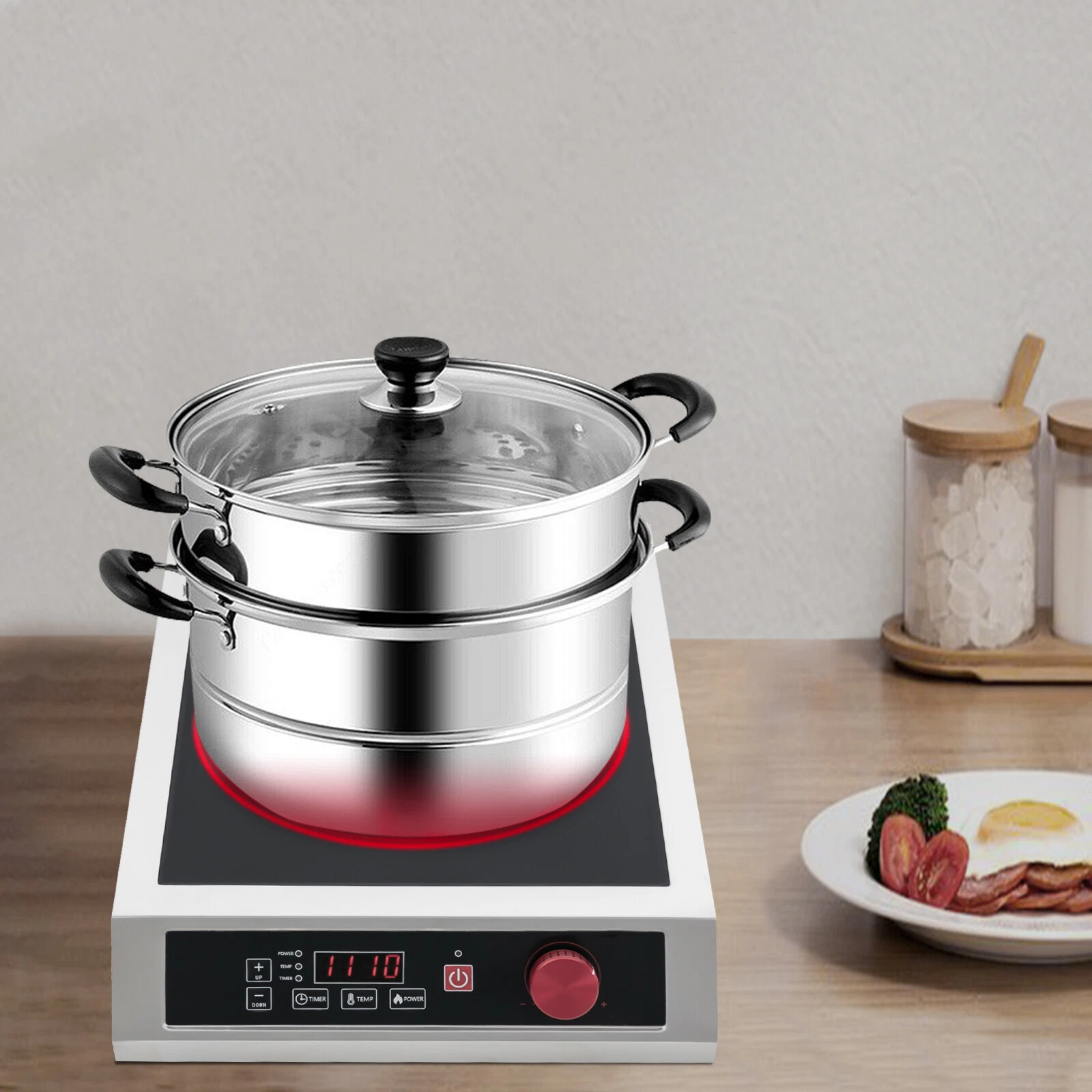 Commercial Induction Cooktop Powerful Electric Induction Burner W/Digital Sensor