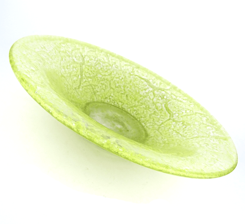 Art Déco WMF Ikora Art Glass Bowl Centerpiece Glas Schale yellow-green c. 1930s - Picture 2 of 8