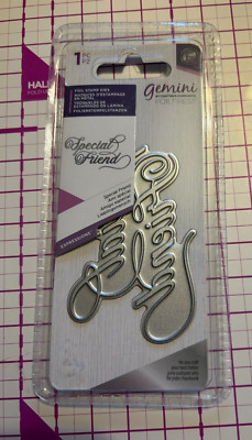 GEMINI CRAFTERS COMPANION FOLIENPRESSE STEMPEL STANZE BESONDERER FREUND SPRUCH NEU