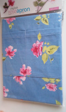 NEW LAKELAND 100% COTTON ENGLISH ROSE APRON FLORAL BLUE - SOIL RELEASE COATING