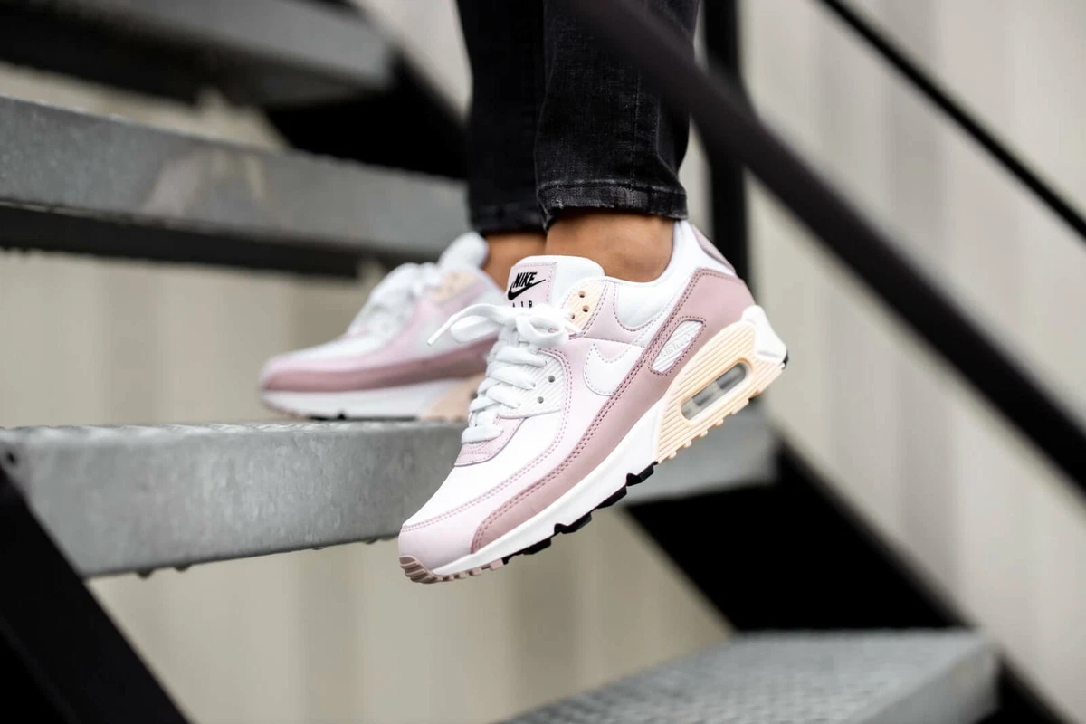 Nike Air Max 90 White/Champagne/Light Violet Women's Trainers in Various  Sizes