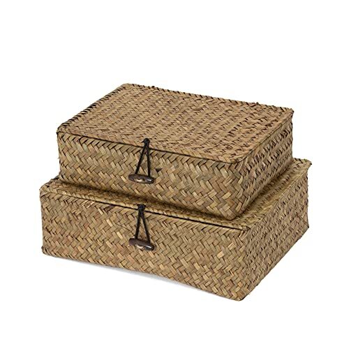 Compactor Macao in Seagrass, Set di 2, Brown, 25.0 x 19.0 x 8.0 c