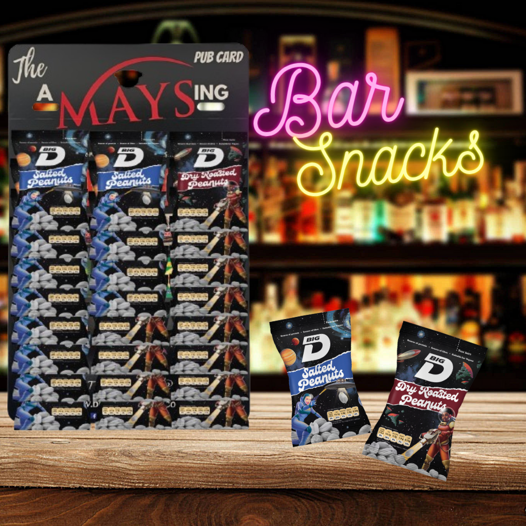 BFS Big D 24 x 50g Packs Mixed Nuts 'Amaysing' Pub Card: Salted | Dry Roasted
