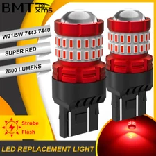 7443 LED Strobe Flashing Blinking Brake Tail Light Parking Safety Warning Bulbs