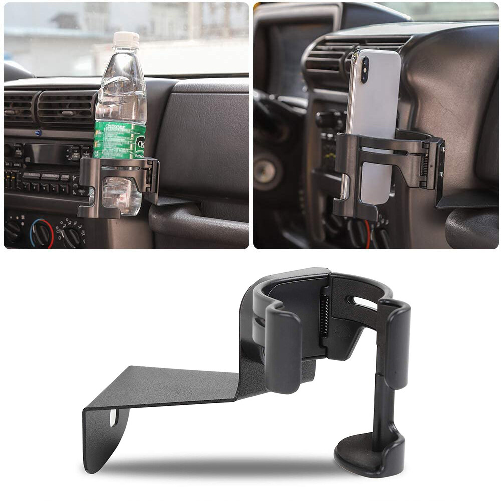 Phone Mount Bracket Multi-Function Drink Cup Holder For Jeep