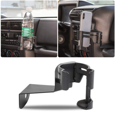 Car Multi-Function Drink Cup Phone Holder Bracket for 1997-06 Jeep Wrangler TJ 