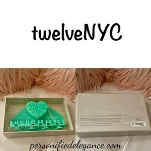 NEW twelveNYC 3PC Aqua Green Makeup Brush Holder Detox Set w/Silicone Mat $20