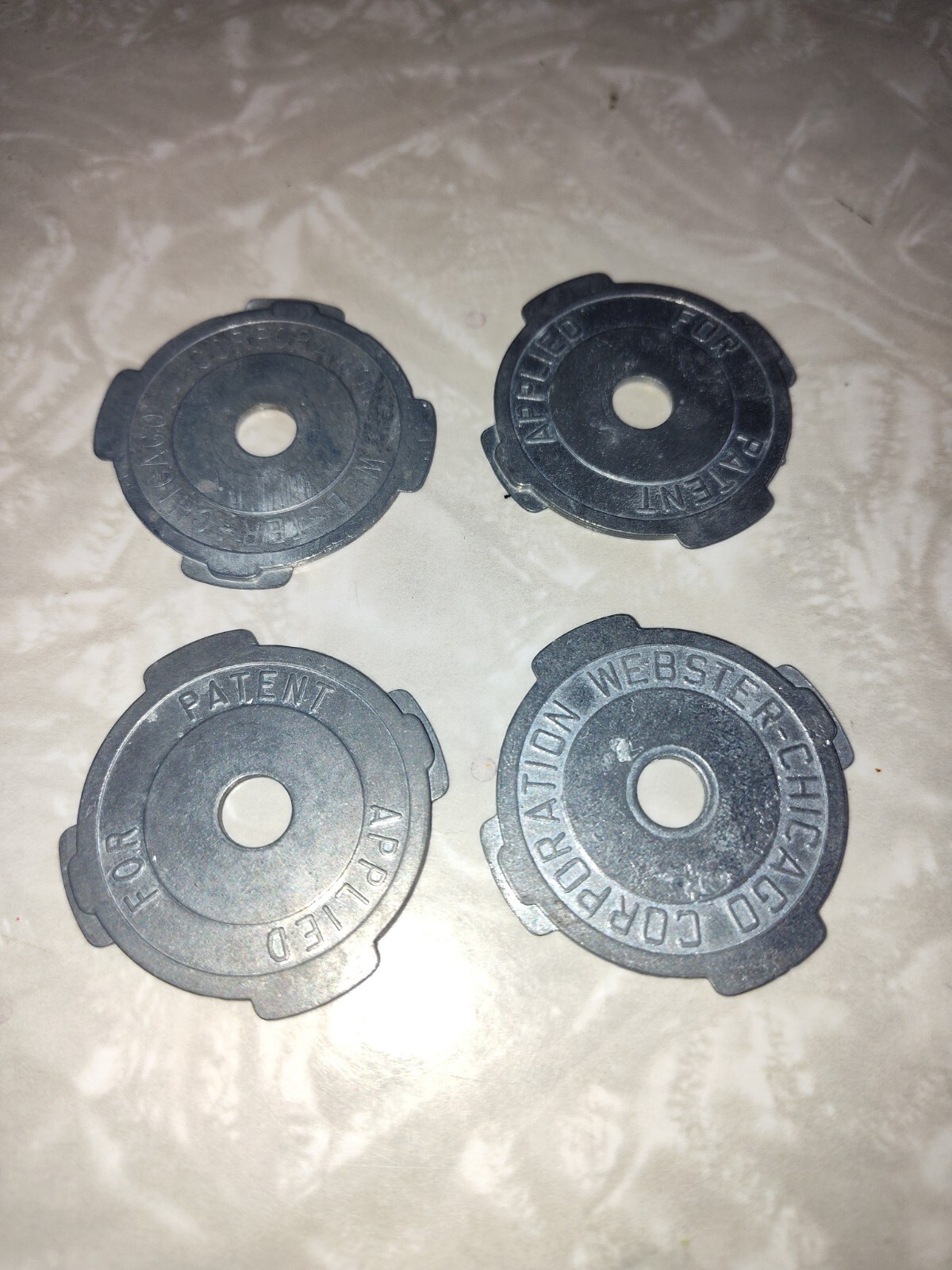 Record Spindle Insert Vintage Lot 4 WEBSTER-CHICAGO CORP Metal 45 RPM Record Insert Spindle ...