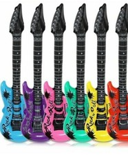 2 Guitarras Inflables Grandes Karaoke Música Cumpleaños Fiesta Favor Decoración Fingir