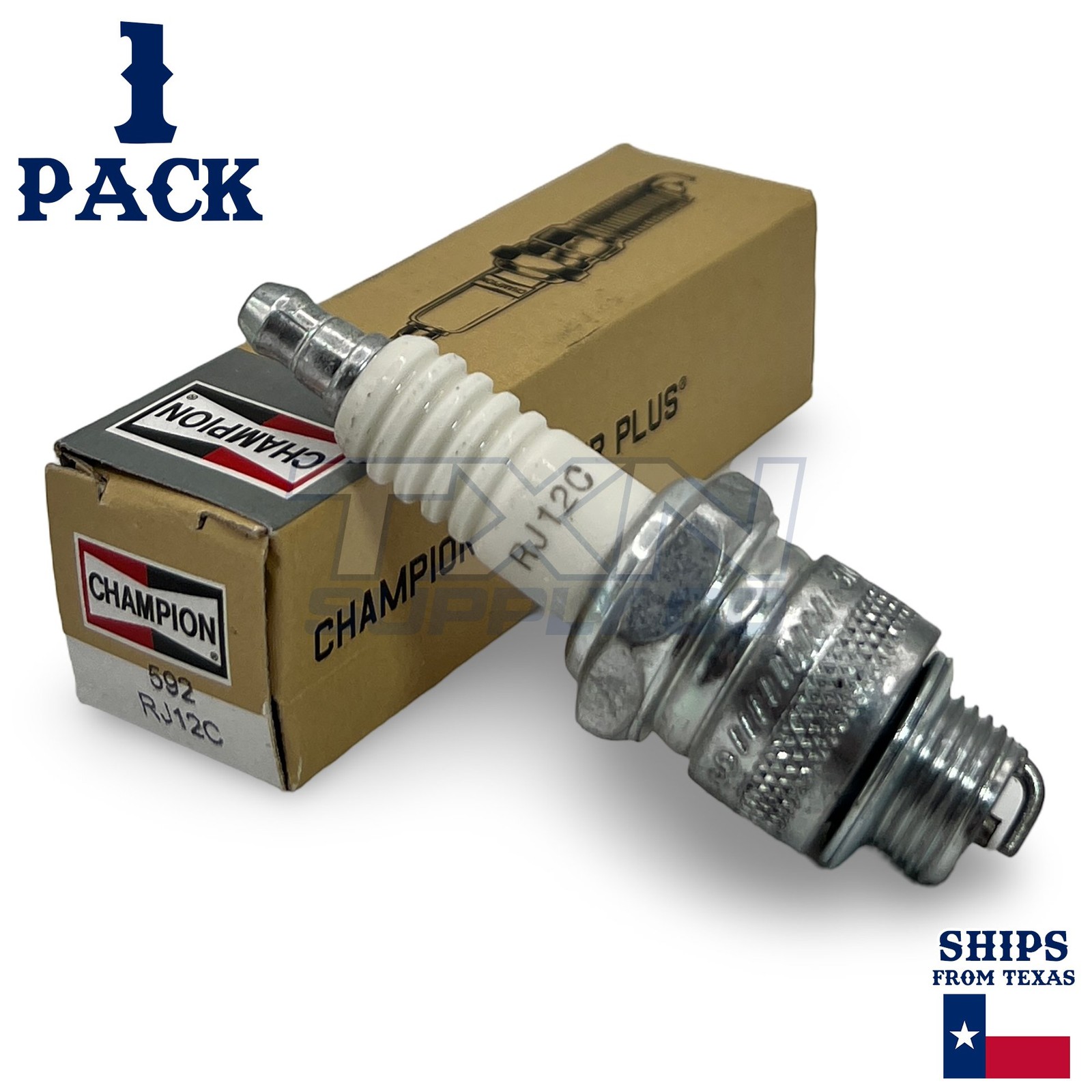 Champion Copper Plus Small Engine 592 Spark Plug Carton of 1 - RJ12C