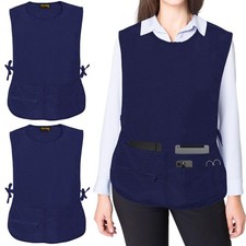 5 Pockets Cobbler Aprons for Women Men Pack of 2   Zipper Pocket Smock Apro...