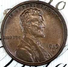 1919-D SUPERB+ BU MS LINCOLN WHEAT PENNY DC544 FROM MATTHEWS HOARD