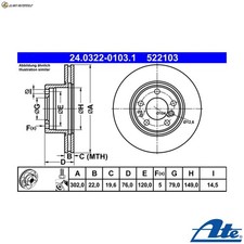 2x BREMSSCHEIBE 24.0322-0103.1 F�R BMW 5E347E32 M51D25 M50B25 M20B25 2.5L 6cyl