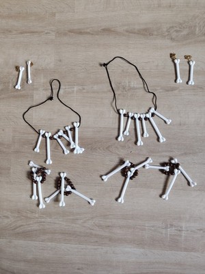 Steinzeit Schmuck Set 2 Personen Familie Feuerstein Flintstones Kostüm Zubehör
