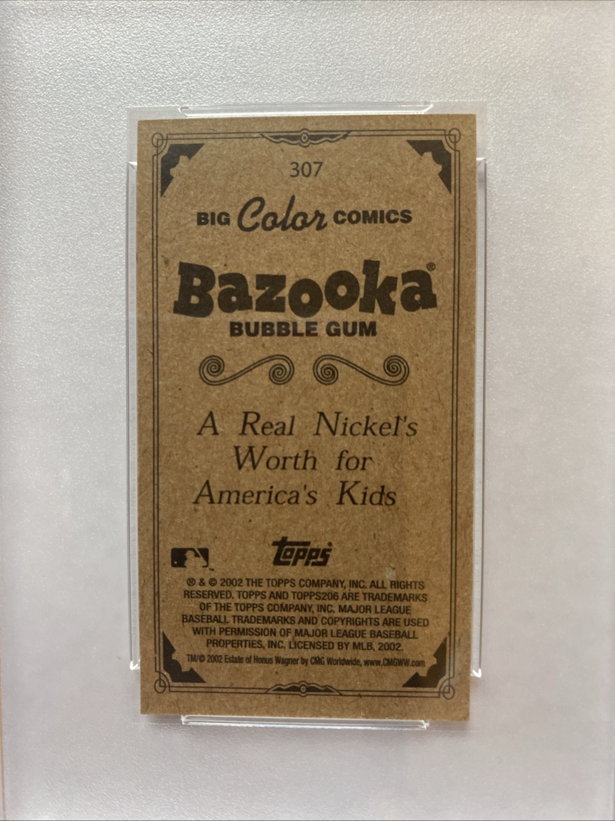 PSA 8 HONUS WAGNER SSP /30 2002 TOPPS 206 MINI BAZOOKA BACK #307 T206 view 5