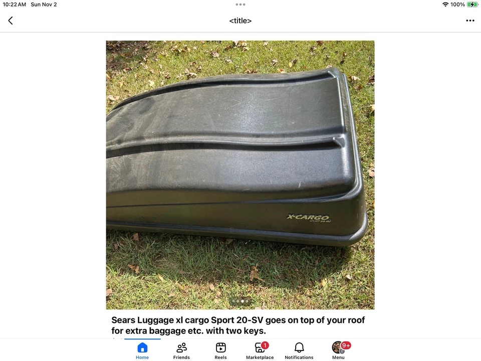 Sears Xl Cargo Carrier Heavy Duty Black  With Keys ,To Big To Ship Local Pick Up - Image 3 of 4