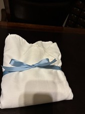 Pottery Barn Baby Scallop European Linen Crib Skirt NWOT WHITE