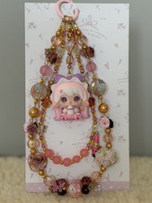 Handmade Bag/Phone Charm with Colorful Beads and authentic figure