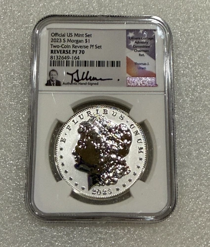 2023 S MORGAN SILVER DOLLAR REVERSE PROOF NGC PF 70 ~~ PRISTINE ~~ TOM ULMAN SIG