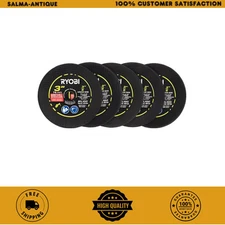 Ryobi 3 In Aluminum Oxide Cut-Off Wheel Set Build Fast Material Removal(5-Piece)
