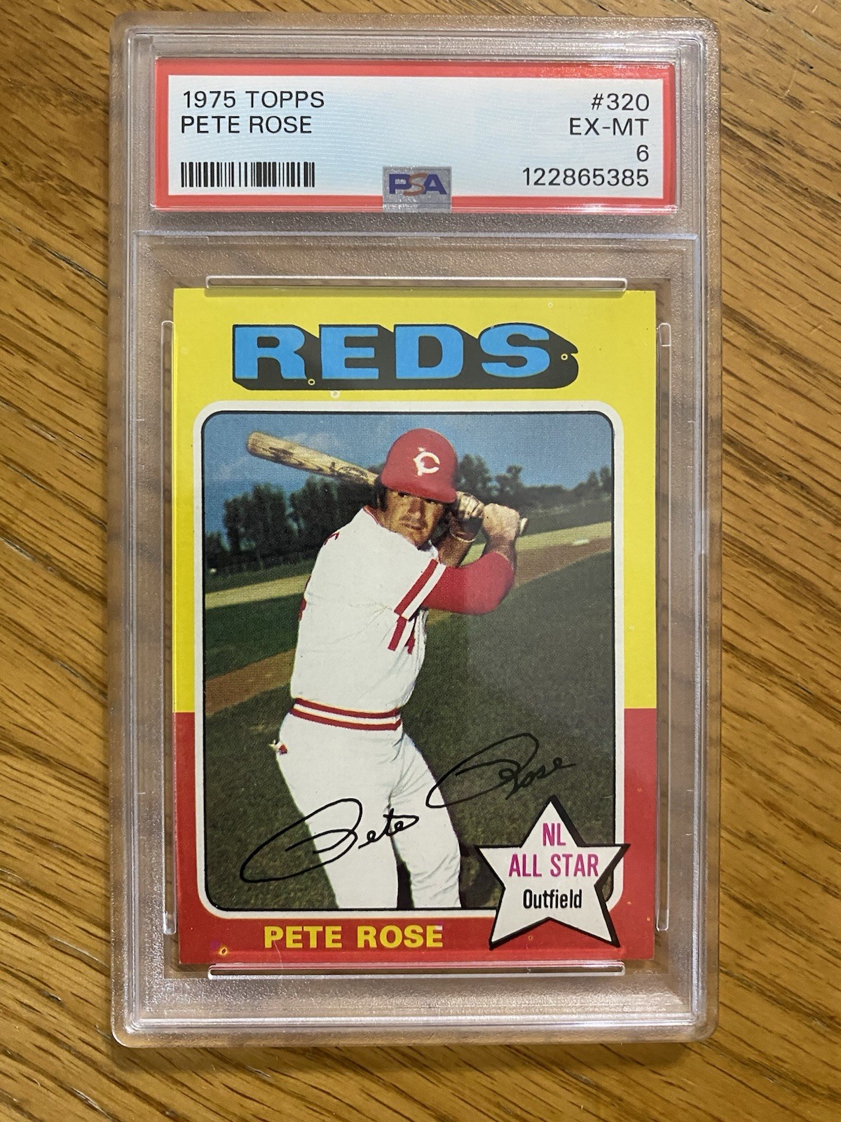 1975 Topps #320 Pete Rose  PSA 6, NEWLY GRADED!!! (HUCK’S)