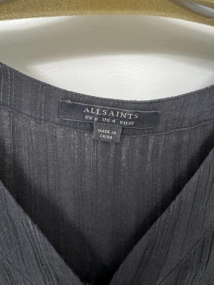 Camisa Wairyn negra para mujer AllSaints Foto 3 de 4