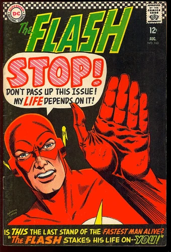 The Flash #163 Nice Unrestored Silver Age Superhero Vintage DC Comic 1966 FN