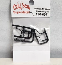 Diesel Air Hoses - Black Plastic - Pack of 6 - Cal Scale 190-607 HO