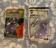 2 GE 40 Watt Appliance Light Bulbs  2 FEIT 40 Watt Long Life Fan Light Bulbs