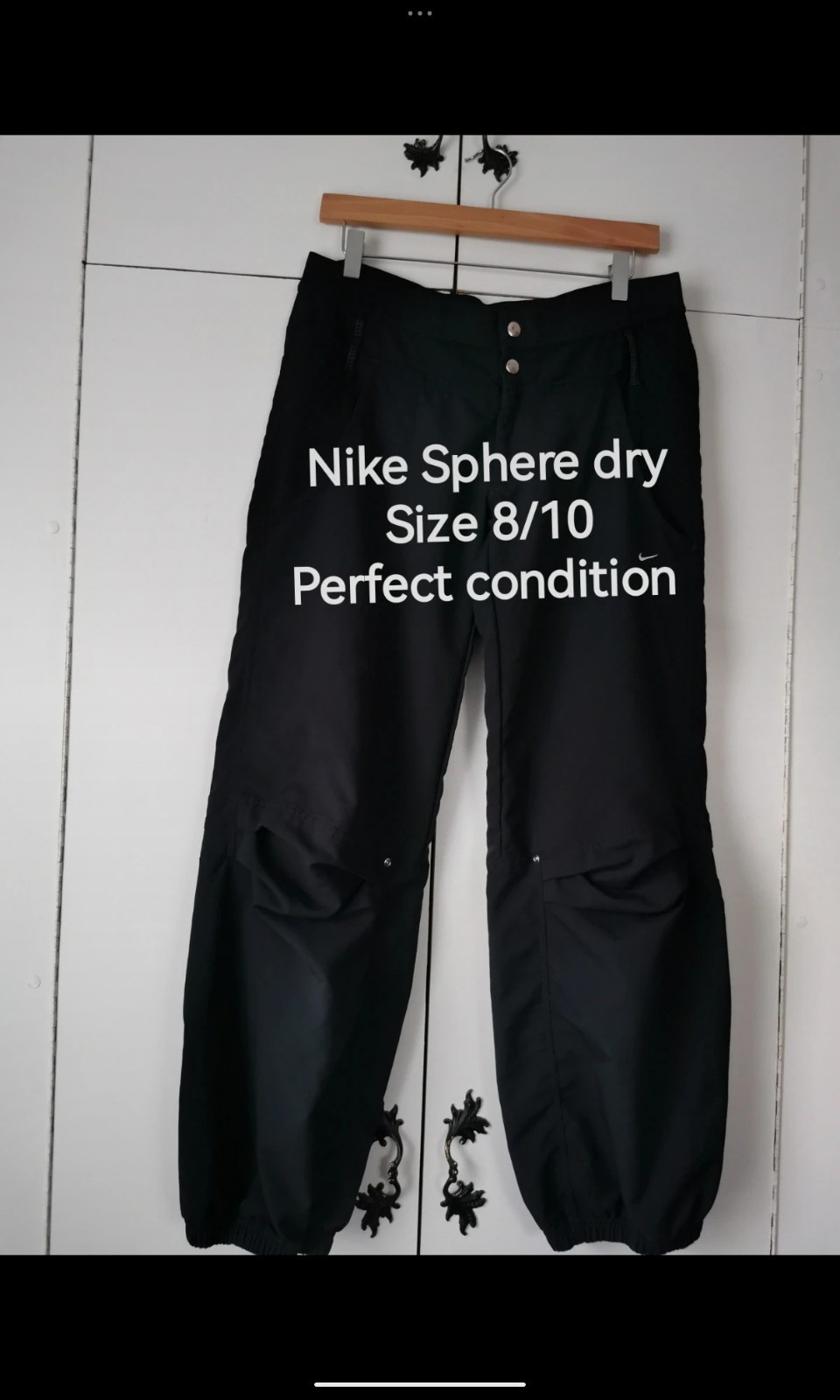 Pantalones de paracaídas vintage Nike Sphere Dry para mujer talla 8/10