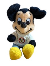 VINTAGE Walt Disney MICKEY MOUSE WITH CLUB T-SHIRT 15" Plush STUFFED ANIMAL TOY