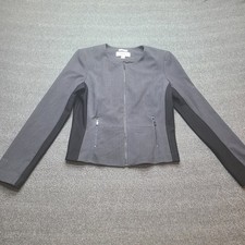 Calvin Klein Invisible Fit Solutions Jacket Womens 8 Gray Zip Front Blazer