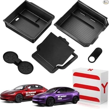 Upgraded Center Console Organizer Tray 5PCS Accessories, Hidden Storage Box, Cup