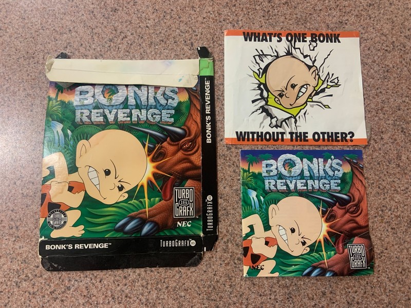 Bonk's Revenge Authentic Original TurboGrafx-16 Box and Manual - NO GAME