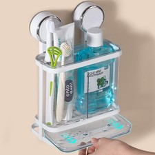 Toothbrush Holders Wall Mounted for Bathrooms, Suction Cup Electric Tooth Bru...